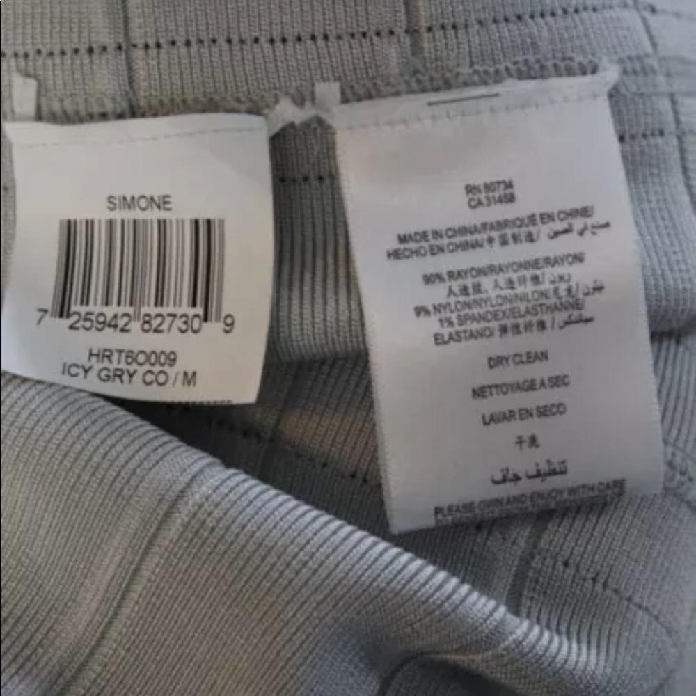 Herve Leger Gray and Black Bodycon Dress